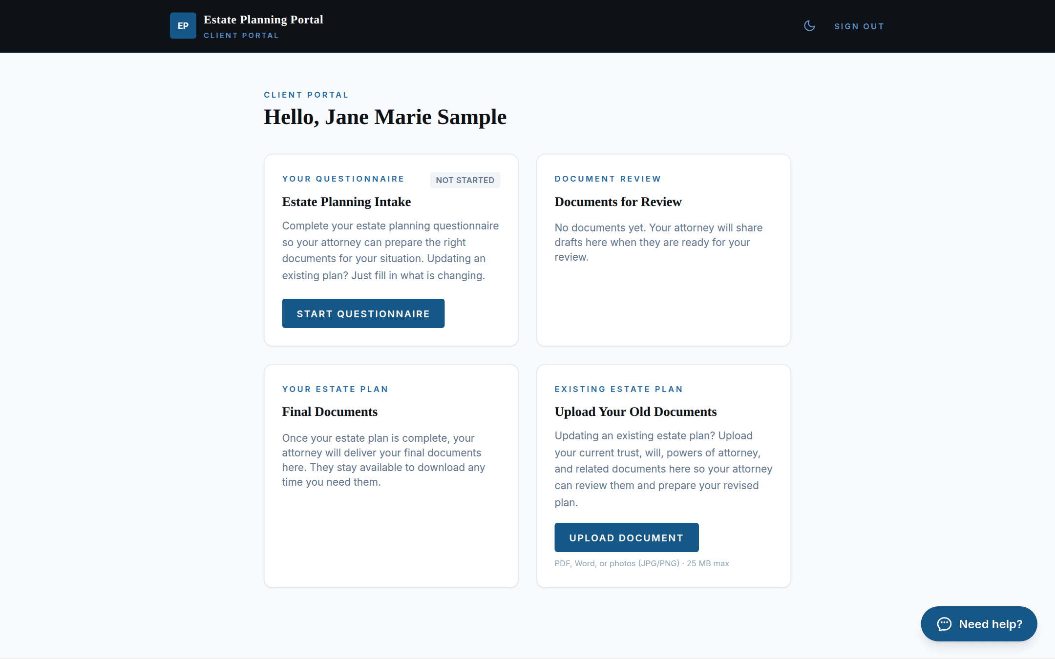 The client portal
