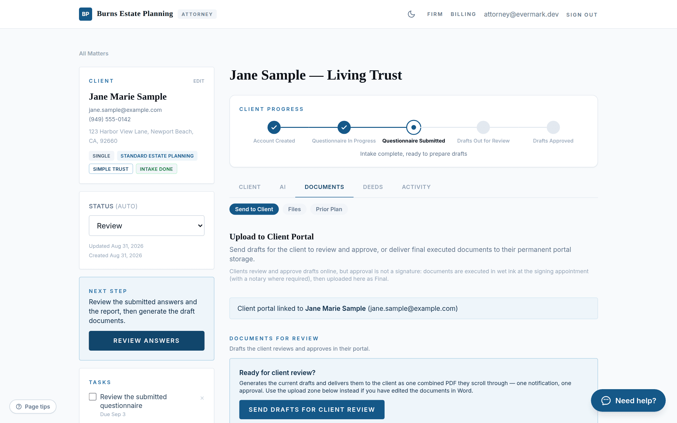 Ready for client review?